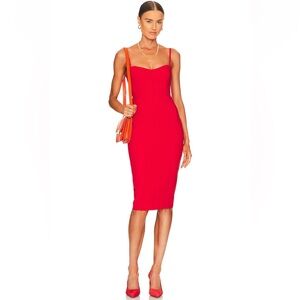 Nookie Allure Midi Dress in Cherry, Size Medium
